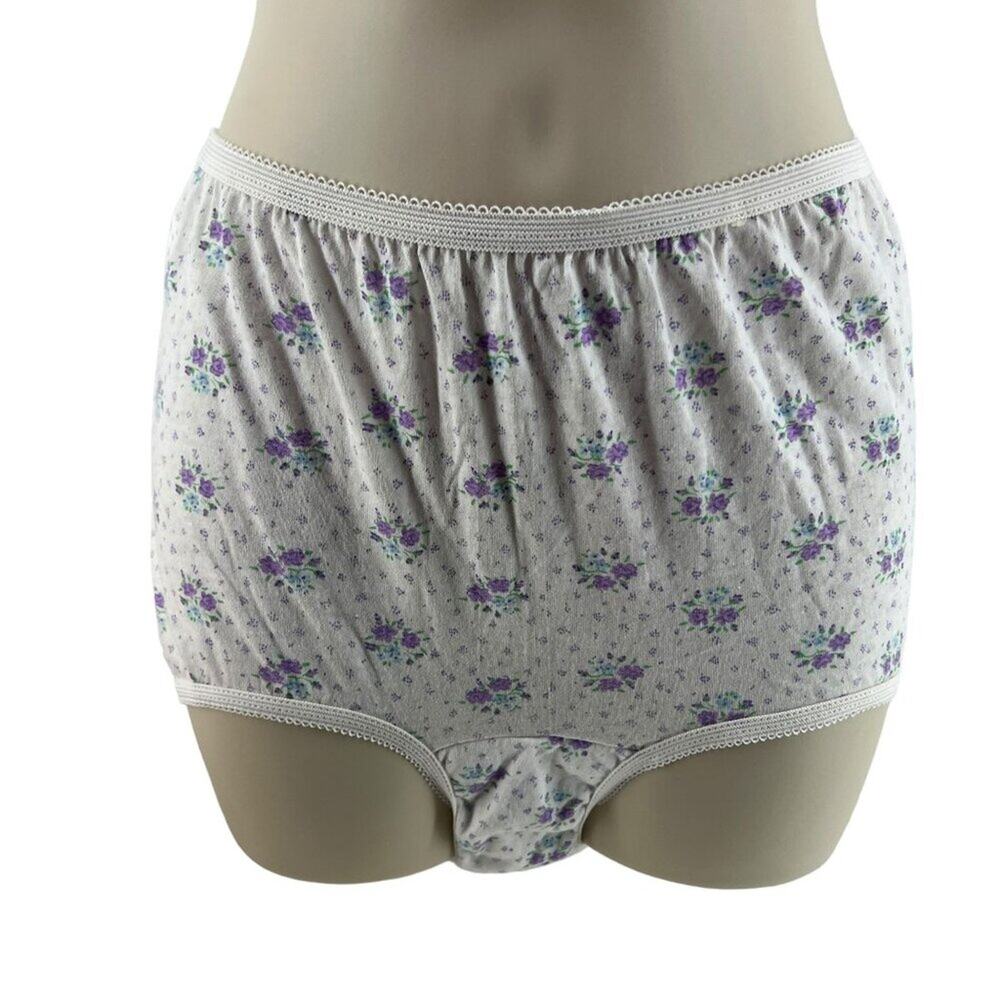 Vintage East Tennessee Undergarment Co Purple Floral Cotton Blend Womens Pantie